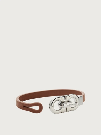 Shop Ferragamo Gancini Bracelet - Size 17 In Brown