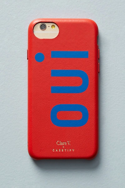 Shop Casetify Clare V. X  Oui Leather Iphone Case By  In Red Size M