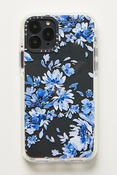 Shop Casetify Indigo Floral Iphone Case By  In Blue Size L