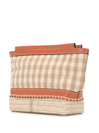 Shop Altuzarra Gingham-print Crossbody Bag In Brown