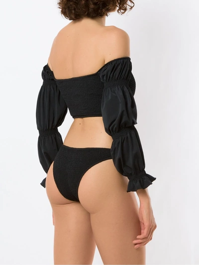 Shop Esc Gaya Long Sleeves Bikini Set In Black