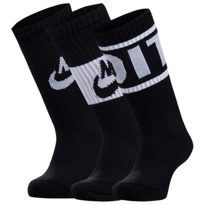 Shop Nike Boys  6 Pack Dri-fit Performance Basic Crew Socks In Black