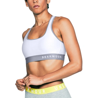 Shop Under Armour Womens  Armour Mid Crossback Bra In White