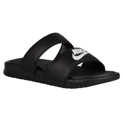 Shop Nike Womens  Benassi Duo Ultra Slide In Black/white