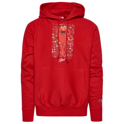 Shop Champion Mens  Sesame Street Elmo Hoodie In Red/multi