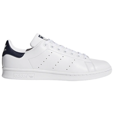 Adidas Originals Stan Smith Mens Signature Casual Fashion Sneakers In Running White/running White/new Navy