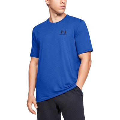 Shop Under Armour Mens  Sportstyle Left Chest T-shirt In Versa Blue/black