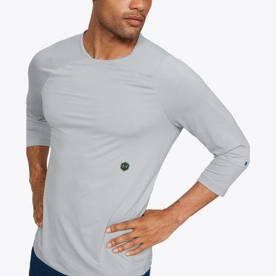 Shop Under Armour Mens  Rush Compression 3/4 Sleeve Top In Mod Grey/black