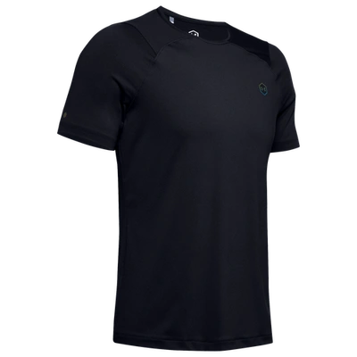 Shop Under Armour Mens  Rush Fitted T-shirt In Black/black