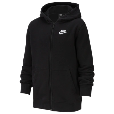 Shop Nike Boys  Nsw F/z Club Hoodie In Black/white