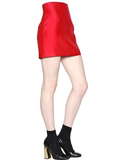 Dsquared2 Wool/silk Blend Gazar Skirt In Red
