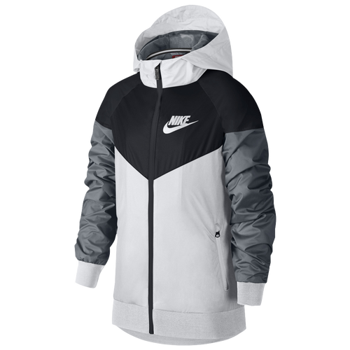 nike windrunner grey and white