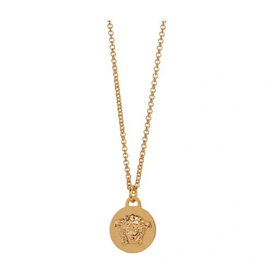 Shop Versace Metal Necklace In Oro