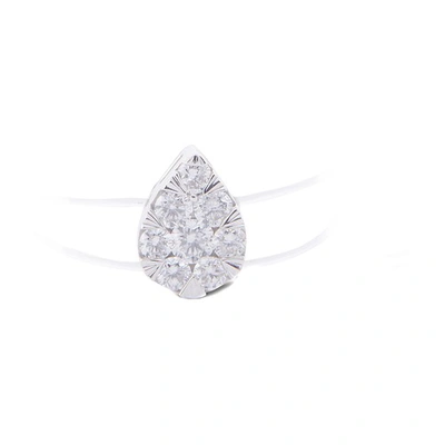Shop Persée Ring Floatting Pear Nylon Diamond In White_gold