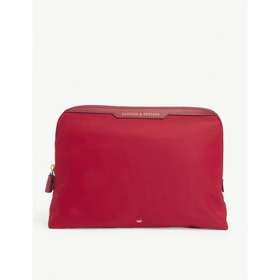 Shop Anya Hindmarch Lotions And Potions Recycled-nylon Washbag In Red