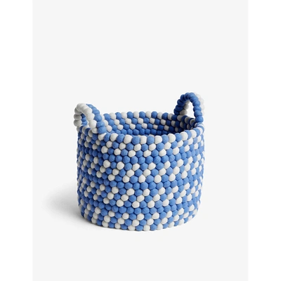 Hay Bead Basket With Handles In Blue | ModeSens