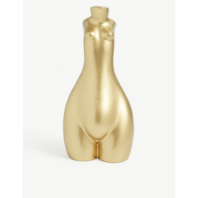 Shop Anissa Kermiche Tit For Tat Ceramic Candlestick Holder In Gold