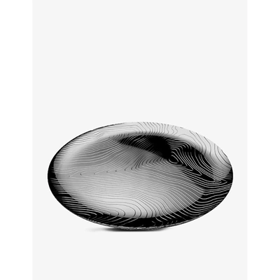 Shop Alessi Silver Veneer Relief Stainless Steel Tray 42cm