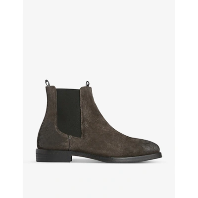 Shop Allsaints Eli Suede Chelsea Boots In Charcoal+grey