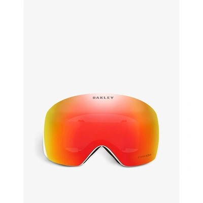 Shop Oakley Oo7050-87 Flight Deck Rectangle-frame Acetate Prizm Ski Goggles In White