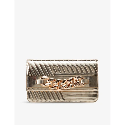 Shop Dune Bethaney Quilted Clutch Bag In Gold-plain Synthetic