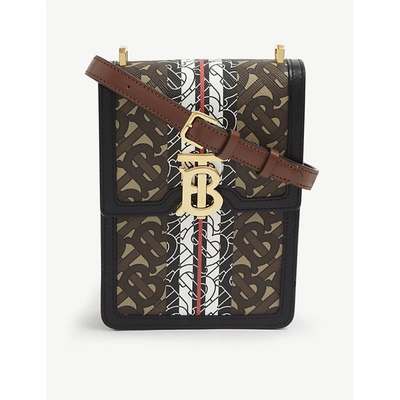 Shop Burberry Valencia Tb Monogram Leather Cross-body Bag In Bridle Brown