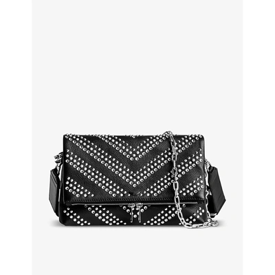 Shop Zadig & Voltaire Womens Noir Rocky Grained-leather Shoulder Bag 1 Size