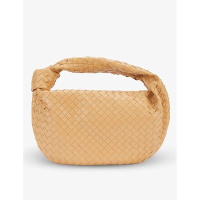 Shop Bottega Veneta Bv Jodie Small Intrecciato Leather Hobo Bag In Almond Gold