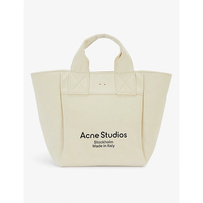 Shop Acne Studios Aleah Cotton-canvas Tote Bag In Beige