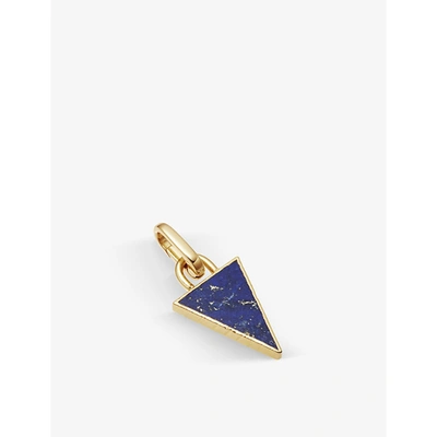 Shop Missoma Triangle 18ct Yellow Gold-plated Vermeil And Lapis Clip-on Pendant