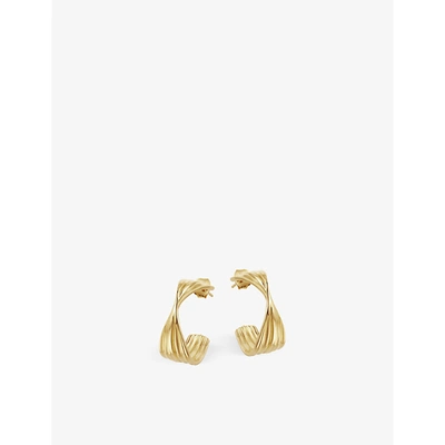 Shop Missoma Wave Medium 18ct Gold-plated Vermeil Sterling Silver Hoop Earrings