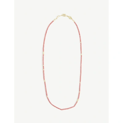 Shop Anni Lu Sun Stalker Gold-plated, Glass And Howlite Bead Necklace In Sangria