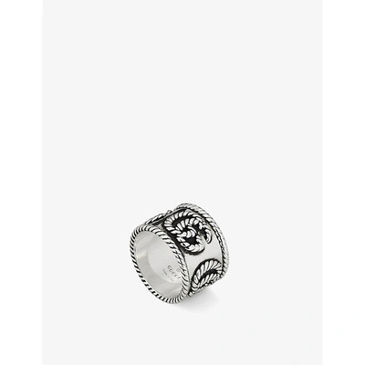 Shop Gucci Womens Gg Marmont Sterling Silver Ring U