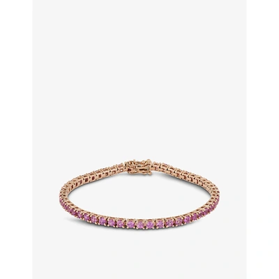 Shop Roxanne First Chunky Tennis Pink Sapphire And 14ct Rose-gold Bracelet