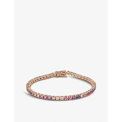 Shop Roxanne First Graduated Tennis Pink Sapphire And 14ct Rose-gold Bracelet