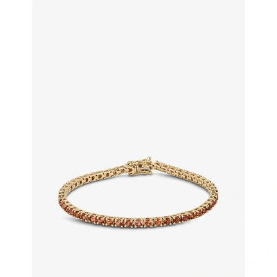Shop Roxanne First Chunky Tennis Orange Sapphire And 14ct Yellow-gold Bracelet