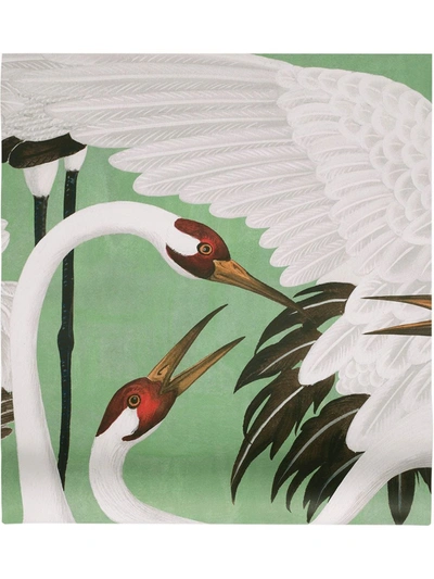 Shop Gucci Heron Print Wallpaper In Green