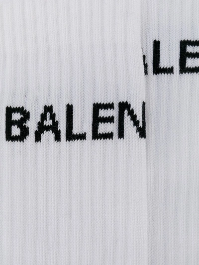 Shop Balenciaga Logo Knit Socks In White