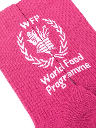 Shop Balenciaga World Food Programme Intarsia Socks In Pink