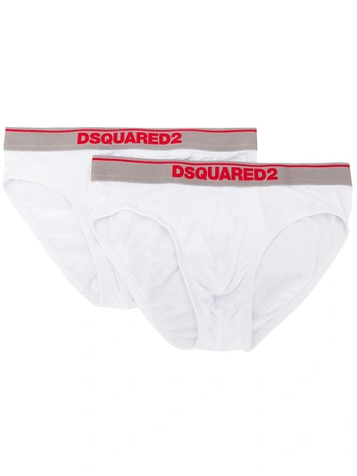 Shop Dsquared2 Logo Band Briefs In White