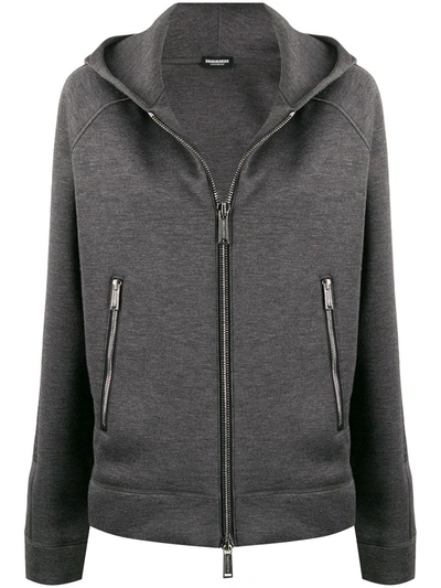 Shop Dsquared2 Zipped Hoodie In Grey