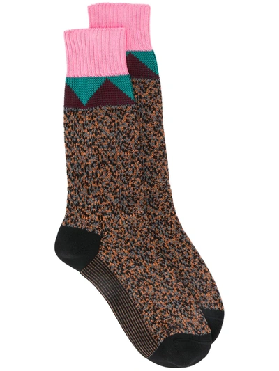 Shop Prada Intarsia Mid-calf Socks In Pink