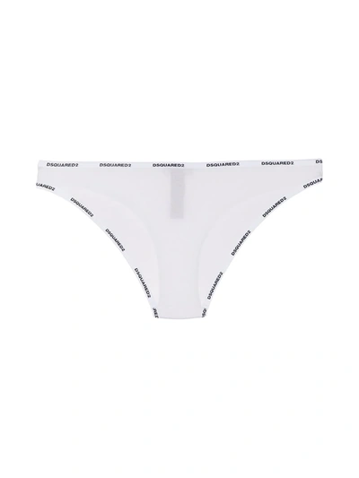 Dsquared2 Logo-trimmed Briefs In White