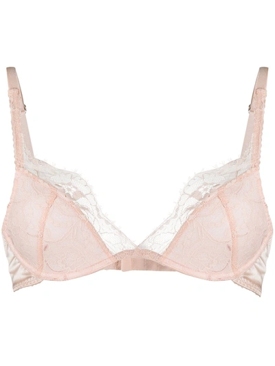 Shop Fleur Of England Lace-embellished Plunge Bra In Pink