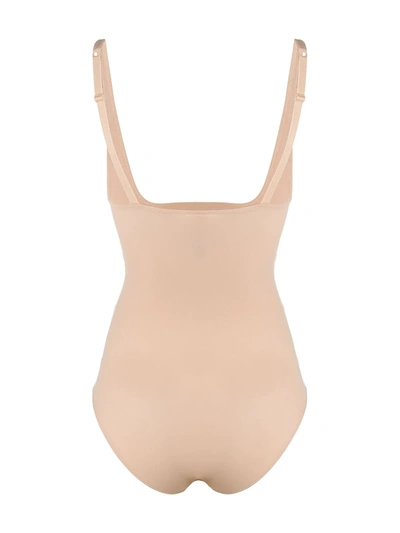 Shop Wolford Mat De Luxe Fitted Bodysuit In Neutrals