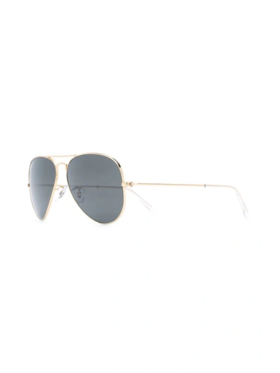 Ray Ban Aviator Frame Sunglasses In Gold
