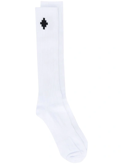 Marcelo Burlon County Of Milan Jacquard Cross Logo Socks In White
