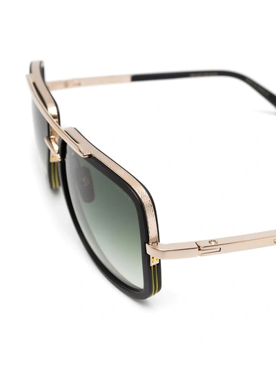 Shop Dita Eyewear Metallic Pilot Sunglasses In Black
