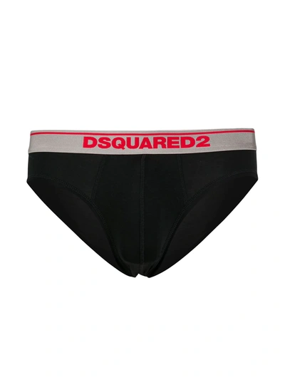 Shop Dsquared2 Logo Waist Briefs Two-pack In Black