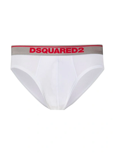 Dsquared2 Logo Waist Briefs Two-pack In White